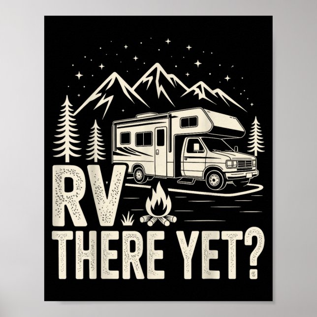 Affiche Camping en camping-car rv là-bas encore voyage sur (Devant)