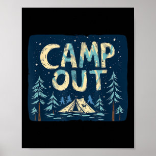 Affiche Camping En Costume De Nuit Pour Adultes Et Enfants