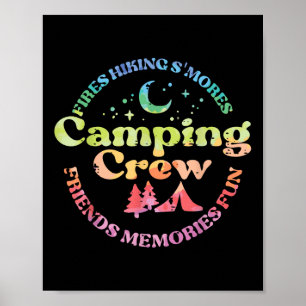 Affiche Camping Équipage Famille Amis Filles Enfants Enfan