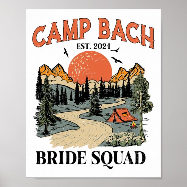 Affiche Camping Équipe de la Mariée Brigade de randonnée C (Devant)
