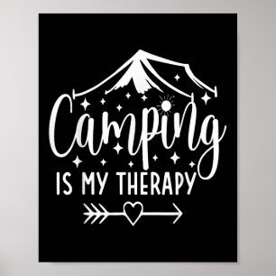 Affiche Camping Est Ma Thérapie Amusante Camping