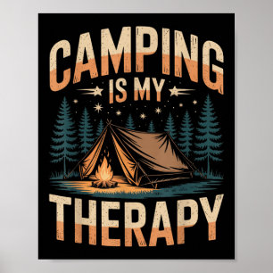Affiche Camping Est Ma Thérapie Amusante Extérieur Famille