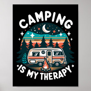 Affiche Camping Est Mon Thérapie Vacances Été Match Famill