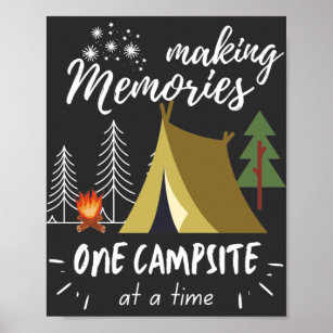 Affiche Camping Faire Des Souvenirs Un Camping À La Fois