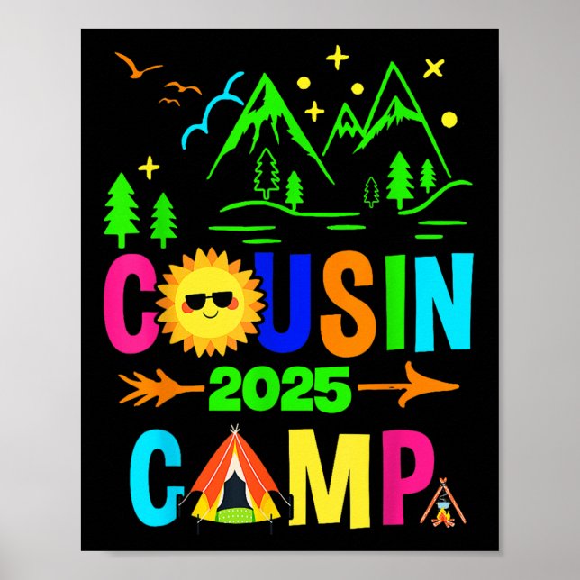 Affiche Camping familial Vacances été Équipe Cousin Camp 2 (Devant)
