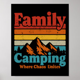 Affiche Camping Famille Camping Chaos Unites Happy Camper 
