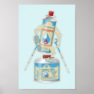 Affiche Camping gaz caniseurs drôle randonnée