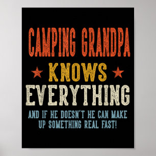 Affiche Camping grand-père sait tout fête des pères