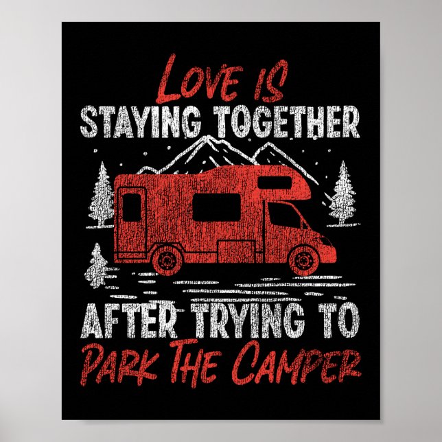 Affiche Camping Love Reste Ensemble Après Avoir Essayé De (Devant)