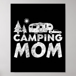 Affiche Camping Maman Chemise 5e Roue Camper Rv Vacances G