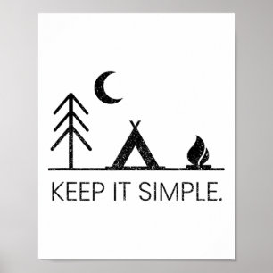 Affiche Camping - Minimaliste Cadeau Extérieur Simple