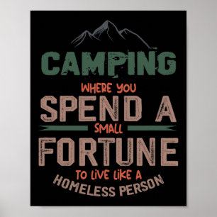 Affiche Camping Où Vous Avez Passé Un Petit Signe Fortune