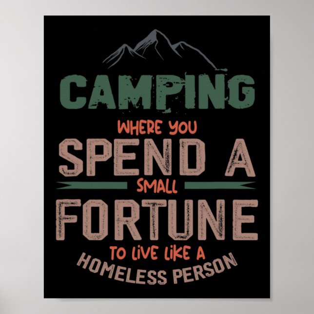 Affiche Camping Où Vous Avez Passé Un Petit Signe Fortune  (Devant)
