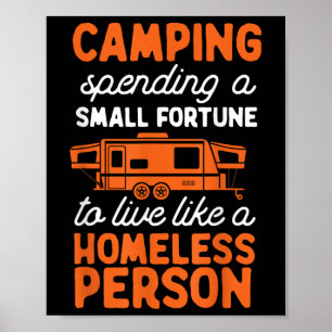 Affiche Camping Pop Up Camper Rv Trailer Small Fortune