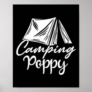 Affiche Camping Poppy campeur famille assortie camp voyage