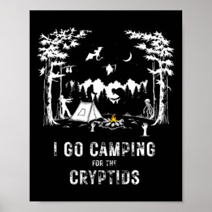 Affiche Camping pour les cryptides Bigfoot Mothman Alien S