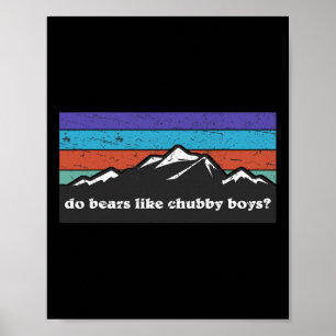 Affiche Camping randonnée plein air montagne, Les ours aim