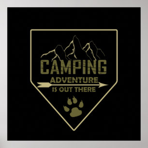 Affiche camping rétro