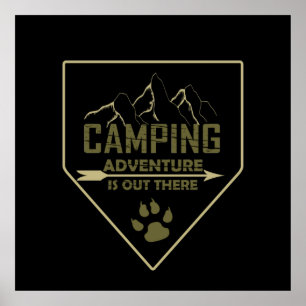 Affiche camping rétro