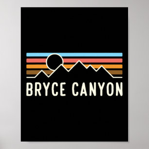 Affiche Camping rétro montagne Parc national de Bryce Cany