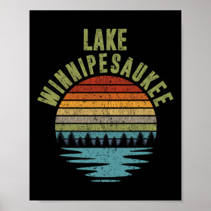 Affiche Camping sauvage du lac Winnipesaukee - Nature Lac
