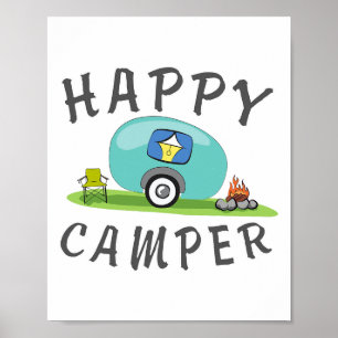 Affiche Camping - Tee Camion Camping Bonheur