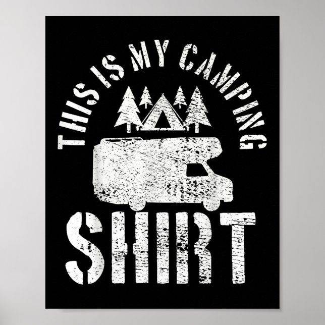 Affiche Camping Trailer Camper Van Mobile Home Caravan Mot (Devant)