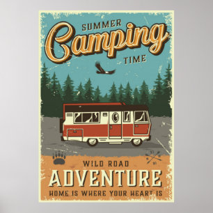 Affiche Camping vintage