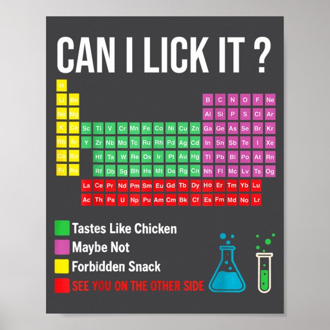 Affiche Can I Lick It Periodic Table Chart Science Teacher (Devant)