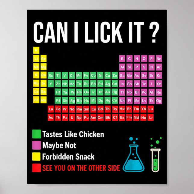 Affiche Can I Lick It Periodic Table Chart Science Teacher (Devant)