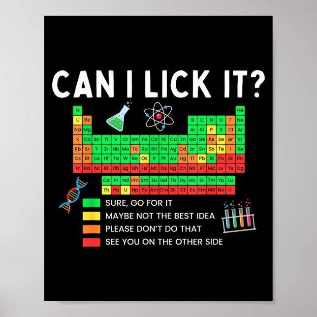 Affiche Can I Lick It Periodic Table Chart Science Teacher (Devant)