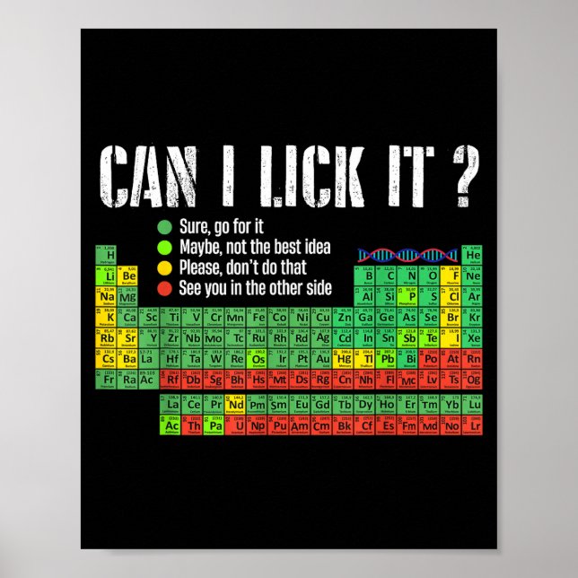 Affiche Can I Lick It Periodic Table Funny Science Teacher (Devant)