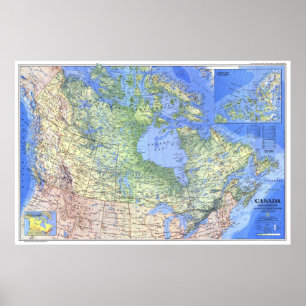 Affiche " Canada : 1985 Carte détaillée ...