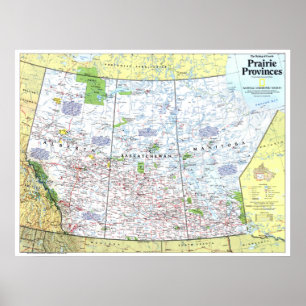 Affiche " Canada : 1994 Provinces des Prairies 1/2 carte .