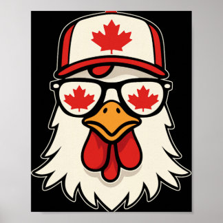 Affiche Canada Day Canadian Flag Maple Leaf Chicken Sungle