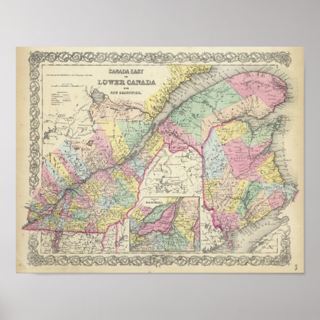 Affiche Canada Est Ou Bas-Canada Et Nouveau-Brunswick (Devant)
