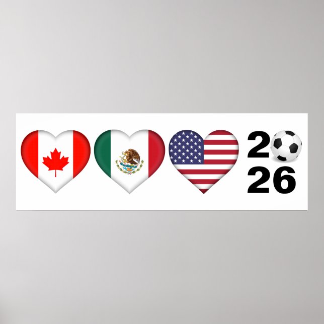 Affiche Canada Mexique États-Unis accueillant le tournoi d (Devant)