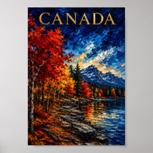 Affiche Canada : Montagnes radieuses d'automne Art Souveni