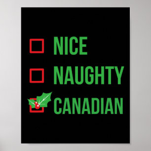 Affiche Canadian Funny Canada Pyjama cadeau de Noël