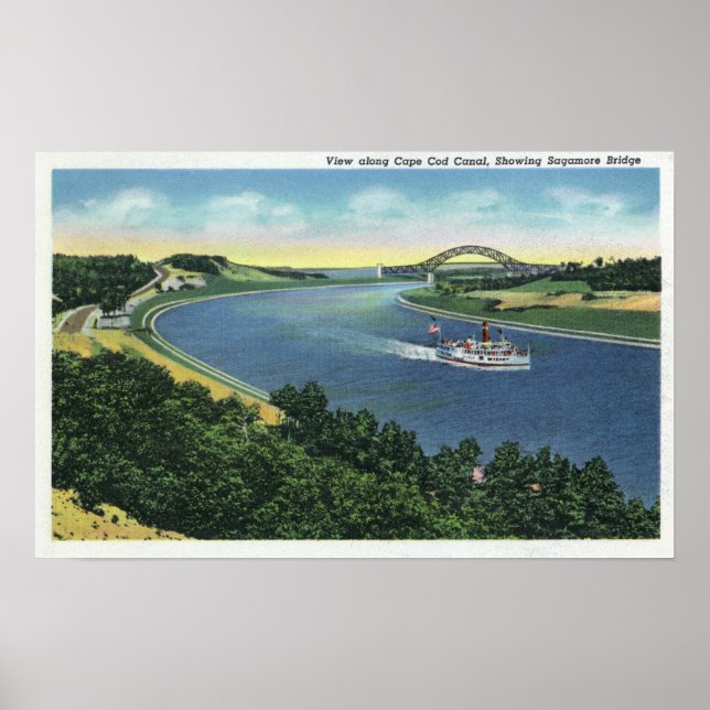 Affiche Canal Cape Cod Vue du pont de Sagamore (Devant)