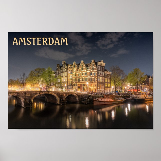 Affiche Canal d'Amsterdam (Devant)