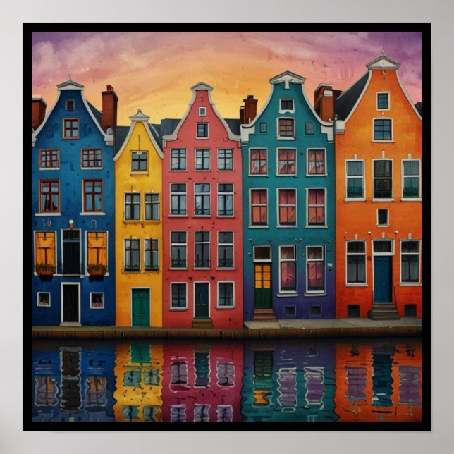 Affiche Canal d'Amsterdam (Devant)