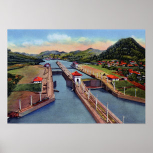 Affiche Canal de Panama Pedro Miguel Locks