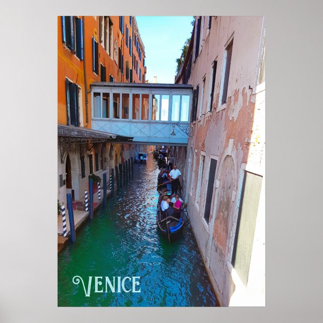 Affiche Canal de Venise Gondolas Couvert Skywalk Palazzos (Devant)