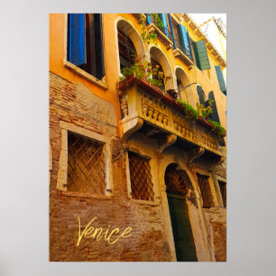 Affiche Canal de Venise Vie Bâtiment Italien