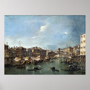 Affiche Canal grand de Francesco Guardi avec le Rialto