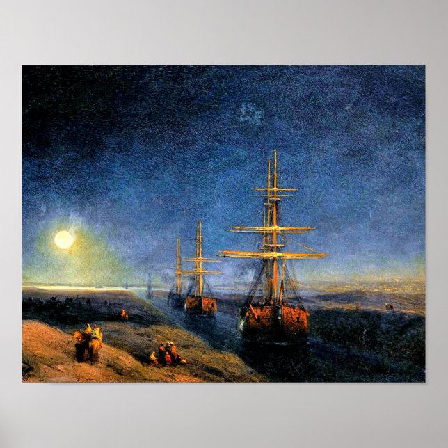 Affiche Canal vintage de Suez par Ivan Aivazovsky (Devant)