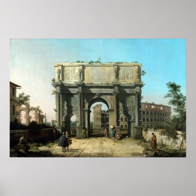 Affiche Canaletto Vue italienne de l'Arc de Constantin (Devant)