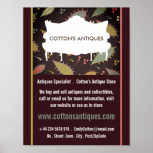 Affiche Canapé vintage, Boho violet chic, magasin d'antiqu