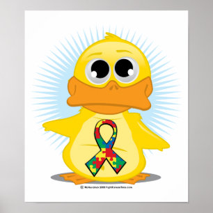 Affiche Canard à ruban pour l'autisme